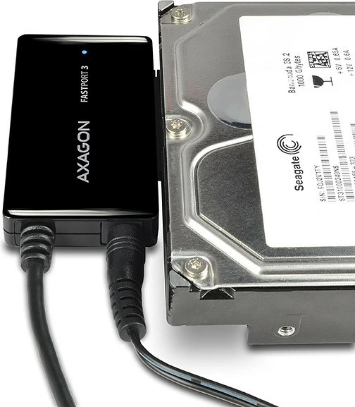 Adapter USB 3.0 na SATA za HDD/SSD 2,5", 3,5", 5,25", črn - AXAGON ADSA-FP3 FASTport3, z napajalnikom Adapter USB 3.0 na SATA za HDD/SSD 2,5", 3,5", 5,25", črn - AXAGON ADSA-FP3 FASTport3, z napajalnikom