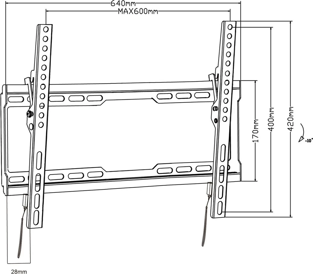 Stenska držala za TV Maclean MC-413, 32"-80", bela