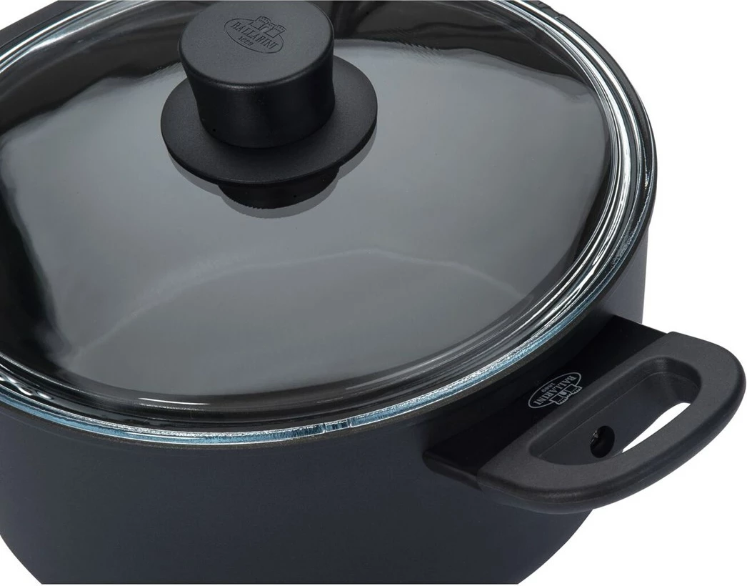 Lonec, 24 cm, aluminij, s steklenim pokrovom, črn BALLARINI 75002-921-0