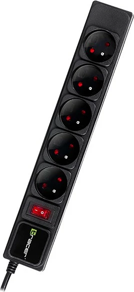 Razdelilnik Tracer PowerGear TRALIS47138, 5 vtičev, 5 m, črn