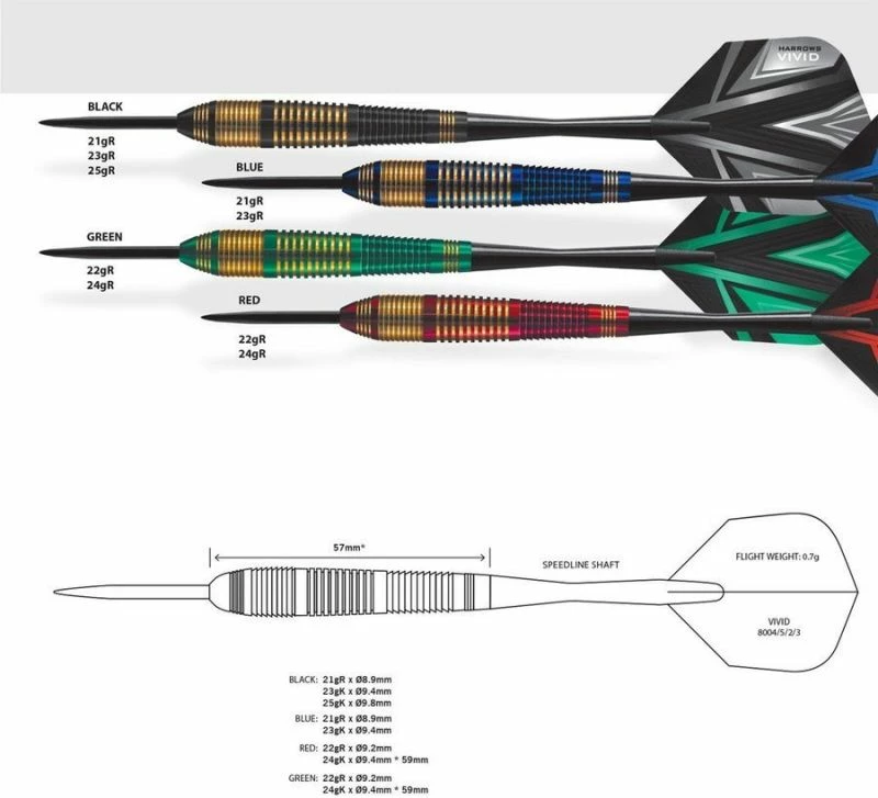 Športne puščice za dart Harrows Vivid, unisex