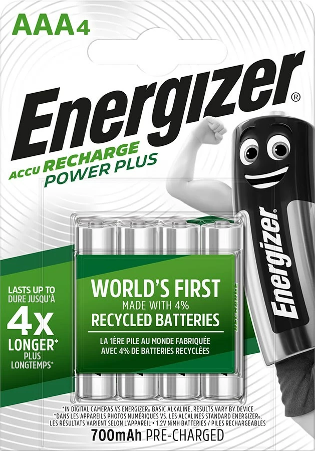 Polnilne baterije Accu Recharge Power Plus 700 mAh, ENERGIZER, 4 kosi
