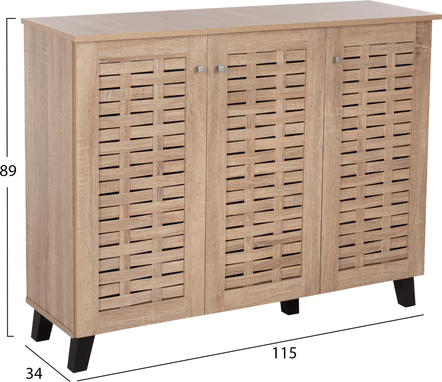 Omara za čevlje PRODY FH9610.02 melamin v sonama 3 vrata 115x34x89Hcm