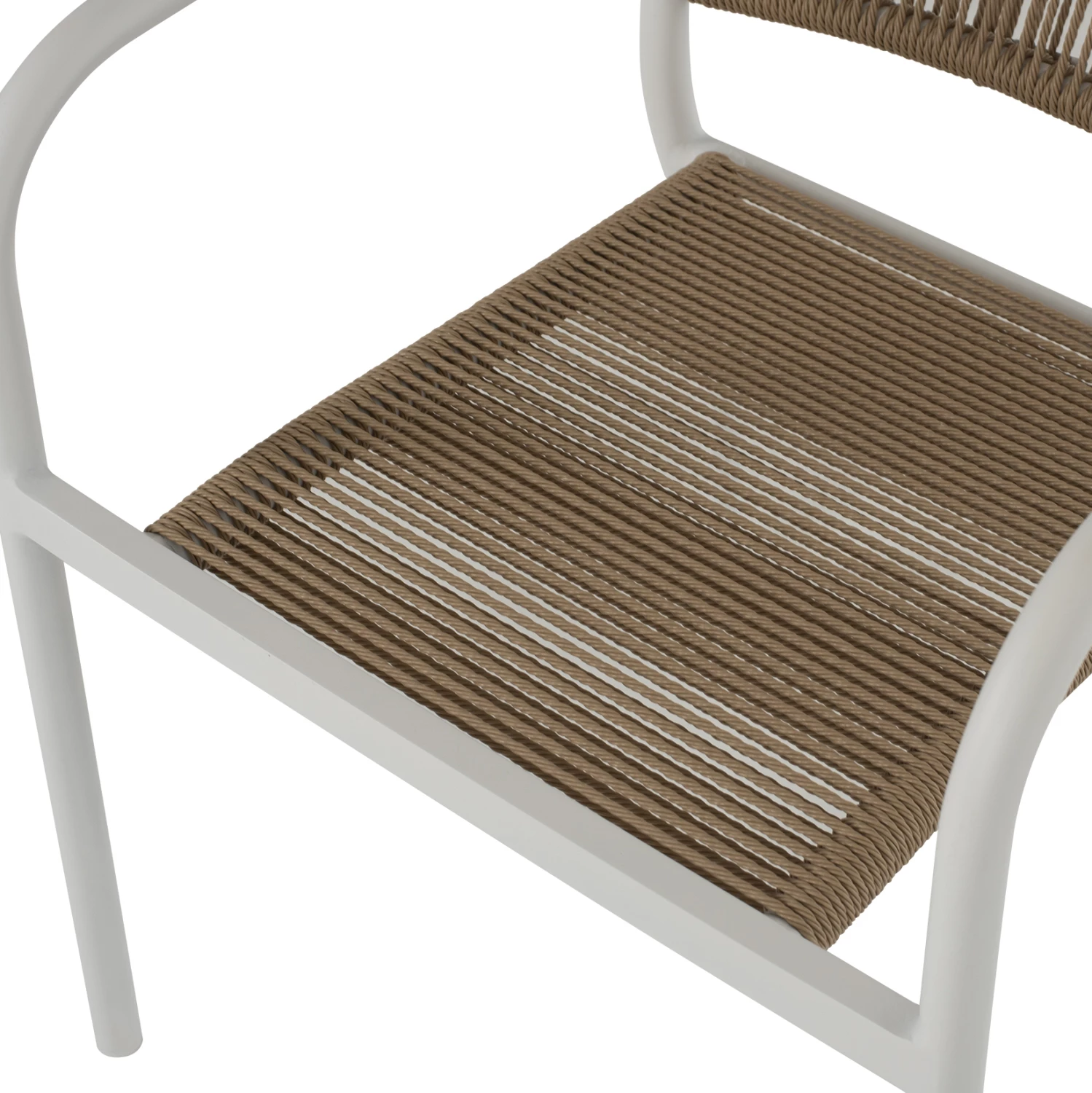 Aluminijasti naslanjač bel z PE ratanom FH5856.01 57x63x80H cm