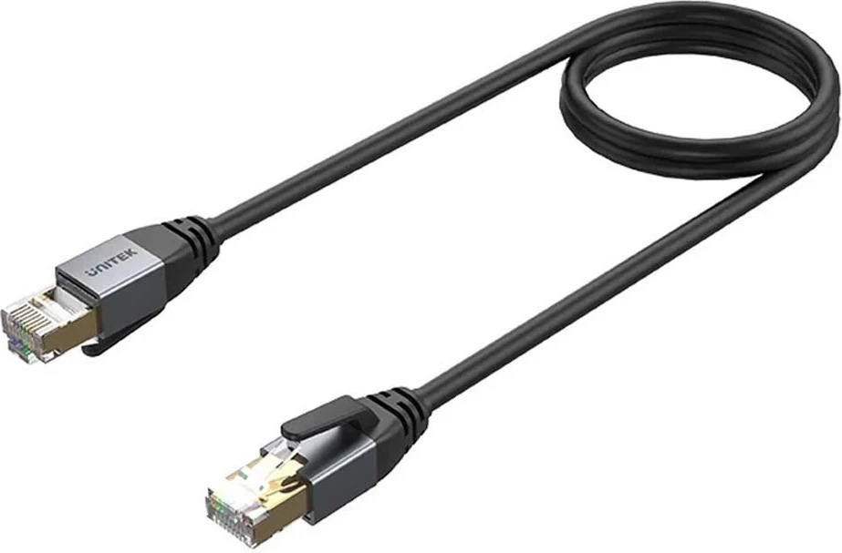 Ethernet kabel Unitek RJ-45 LAN, patchcord kategorija 8, 15 m, črn