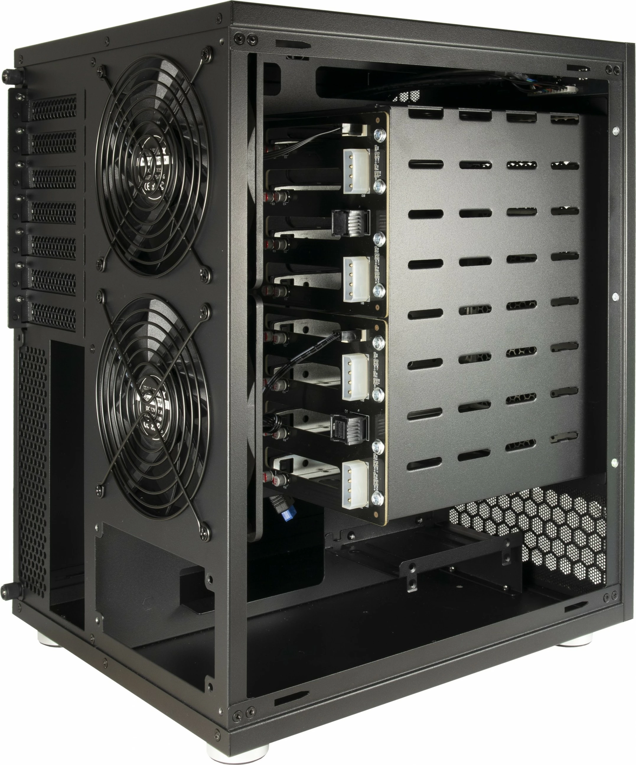 Ohišje za trde diske Inter-Tech NAS-8, 8 mest, PCI Express, Hot-swap, črno