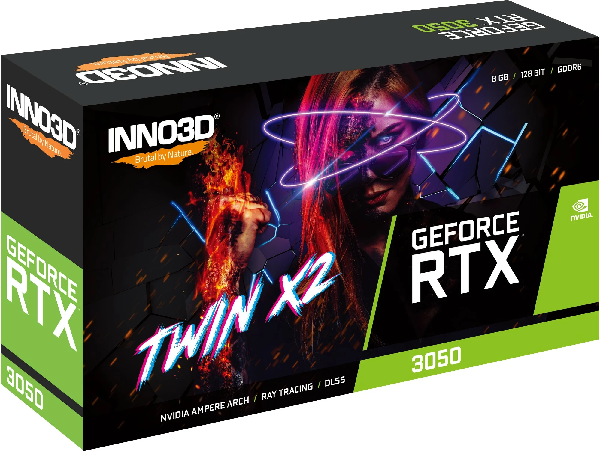Grafična kartica Inno3D GeForce RTX 3050 Twin X2, 8 GB, GDDR6, 128 bit, bela Grafična kartica Inno3D GeForce RTX 3050 Twin X2, 8 GB, GDDR6, 128 bit, bela