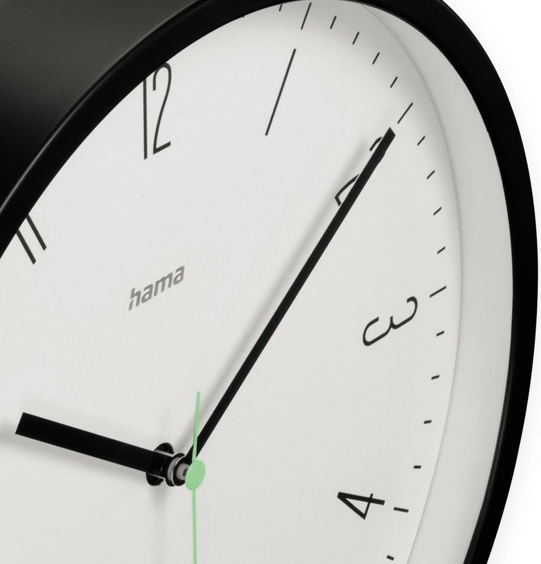 Stenska ura Capri Hama, 25 cm, analogna, črna