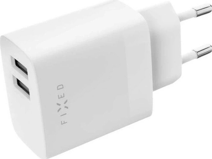 Polnilec 17 W, 2x USB, bel Fixed