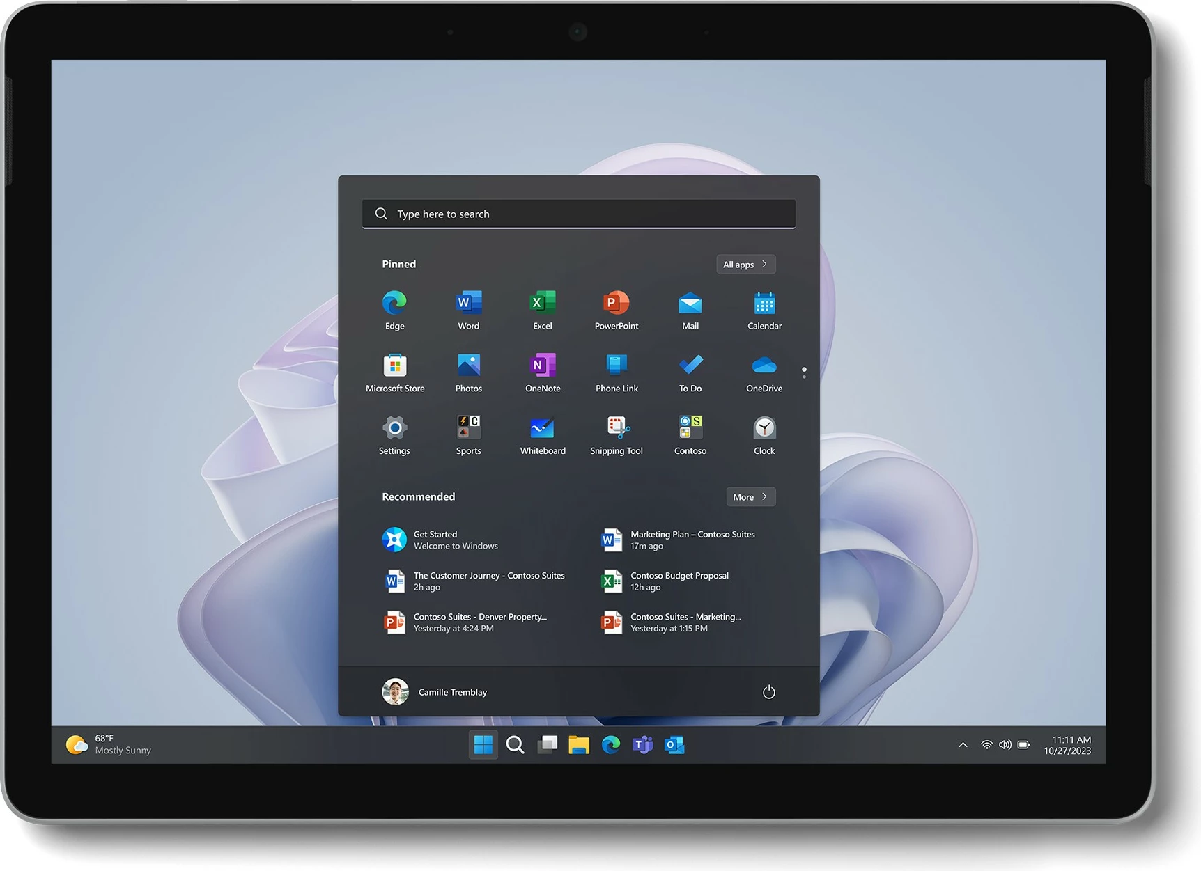 Tablični računalnik Microsoft Surface Go 4, 256 GB, 8 GB, Windows 11 Pro, platinum