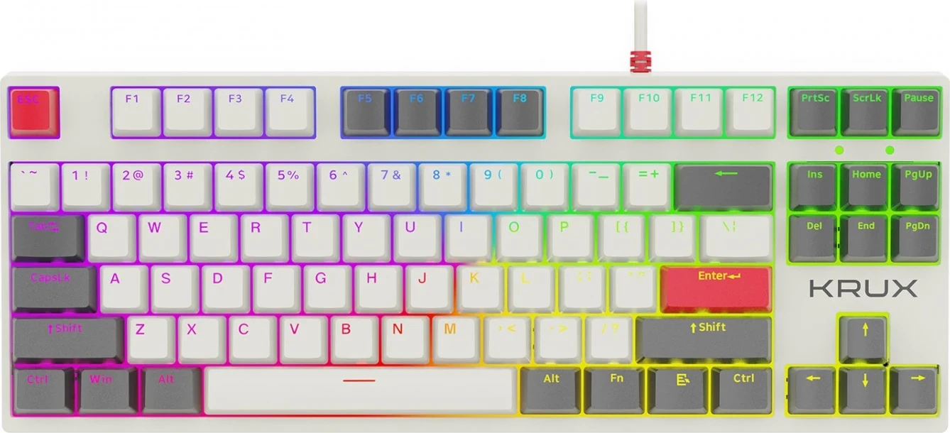 Mehanska tipkovnica Krux ATAX PRO RGB Creator Retro Gateron Yellow PRO, črna
