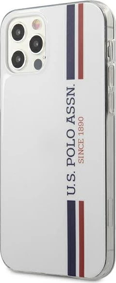 Zaščitni ovitek Tricolor U.S. Polo Assn. USHCP12MPCUSSWH za iPhone 12/12 Pro 6.1", bel