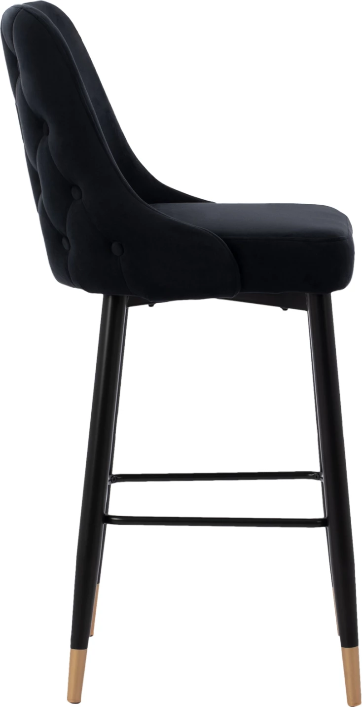 Serenity barski stol HM8519.04 črni žamet s kovinskim okvirjem 53x48x110 cm, set 2 kosov