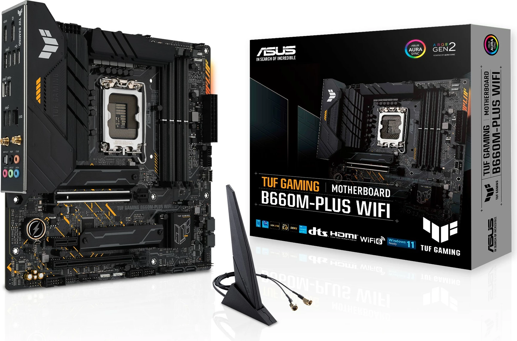 Plošča ASUS TUF GAMING B660M-PLUS WIFI, LGA 1700, DDR5, WiFi, micro ATX