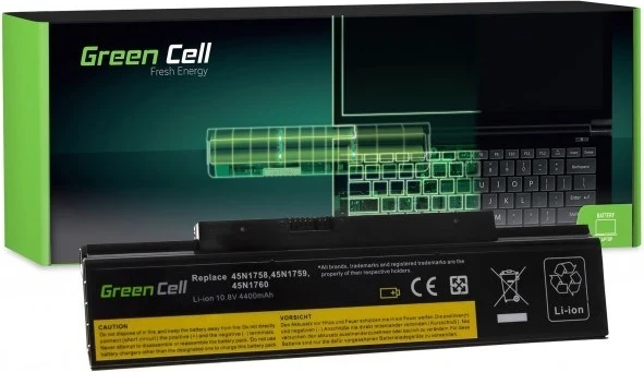 Baterija za prenosnik Green Cell LE80, 4400 mAh, črna