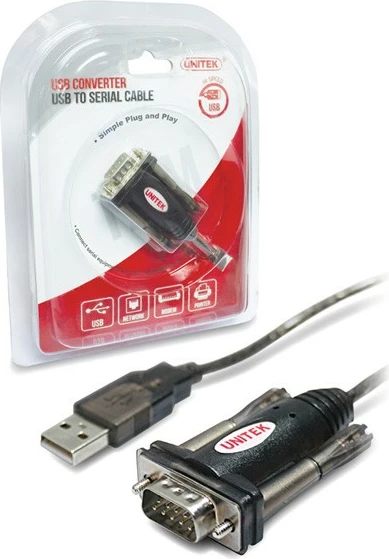 Adapter USB na RS-232 Unitek Y-105, 140 cm, črn