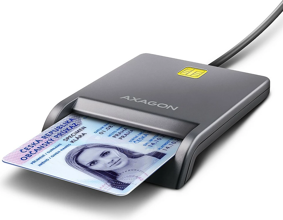 Bralnik identifikacijskih kartic AXAGON CRE-SM3T, USB, 1,3 m, črn Bralnik identifikacijskih kartic AXAGON CRE-SM3T, USB, 1,3 m, črn