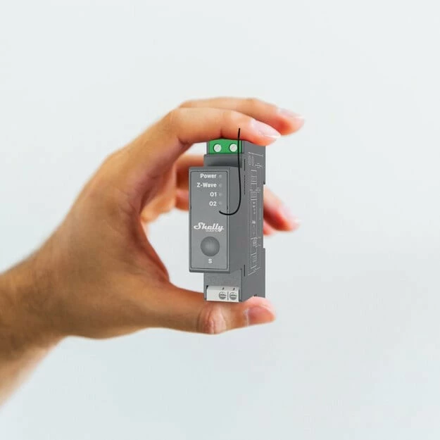 Pametni stikalnik Shelly Qubino Wave Pro 2, 2 kanala, siva