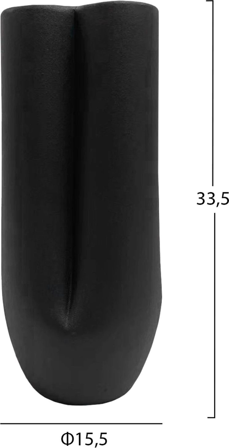 Keramična dekoracija za mizo glazura FH4611.02 mat črna Φ15.5x33.5Hcm