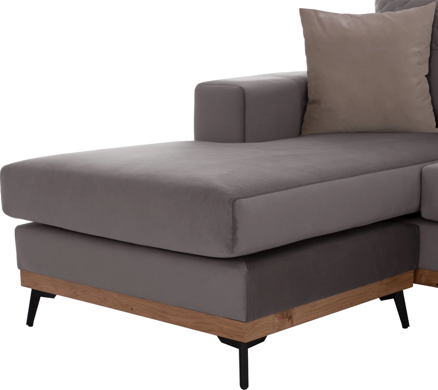 Kotna sedežna garnitura PORTOFINO, siva, visoke noge