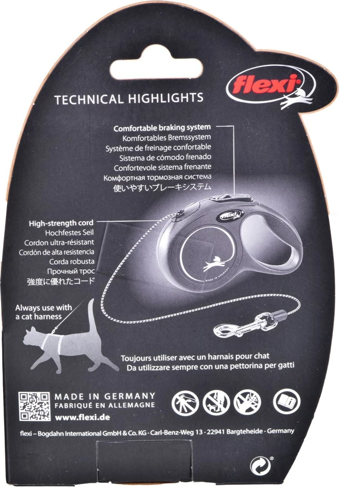 Lesten za živali Flexi New Classic, 3 m, črn