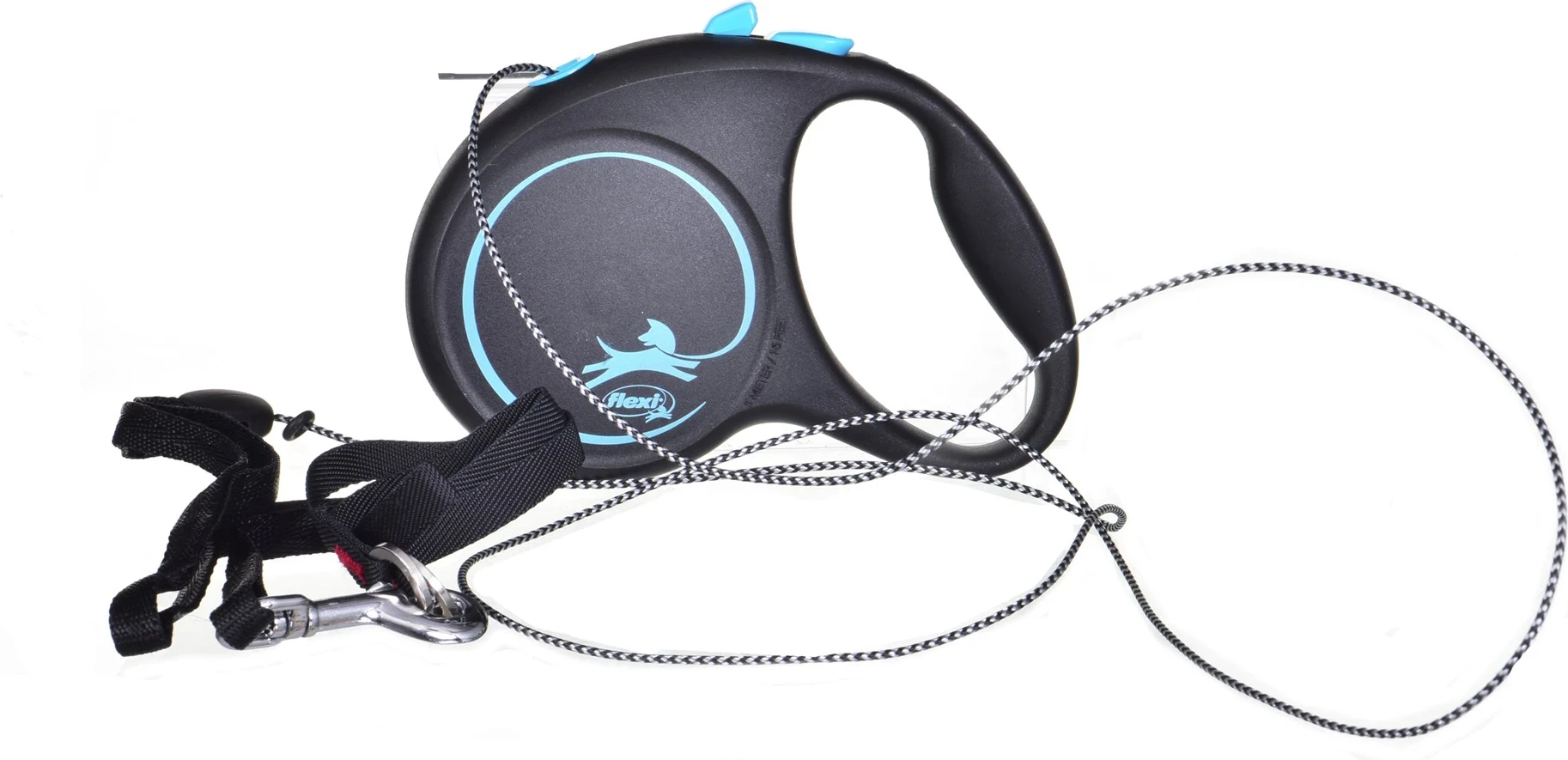 Vlečka za psa Flexi, zložljiva 5 m, črna