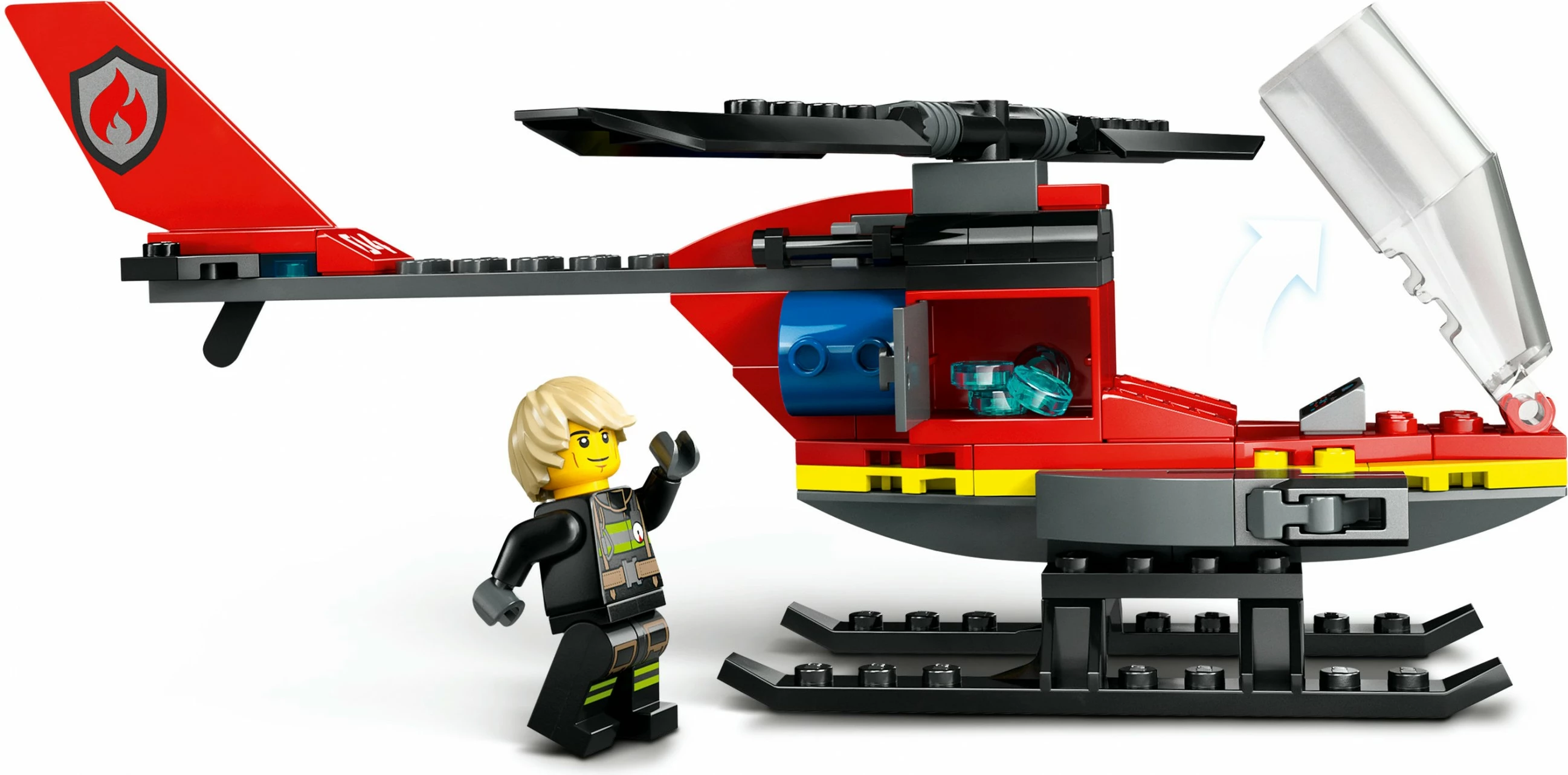Helikopter za gašenje požara, set za sestavljanje LEGO City 60411, 85 delov, večbarven