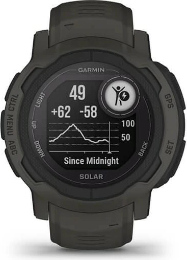 Pametna ura Garmin Instinct 2 Solar, 2,29 cm (0,9"), MIP, GPS, grafit Pametna ura Garmin Instinct 2 Solar, 2,29 cm (0,9"), MIP, GPS, grafit
