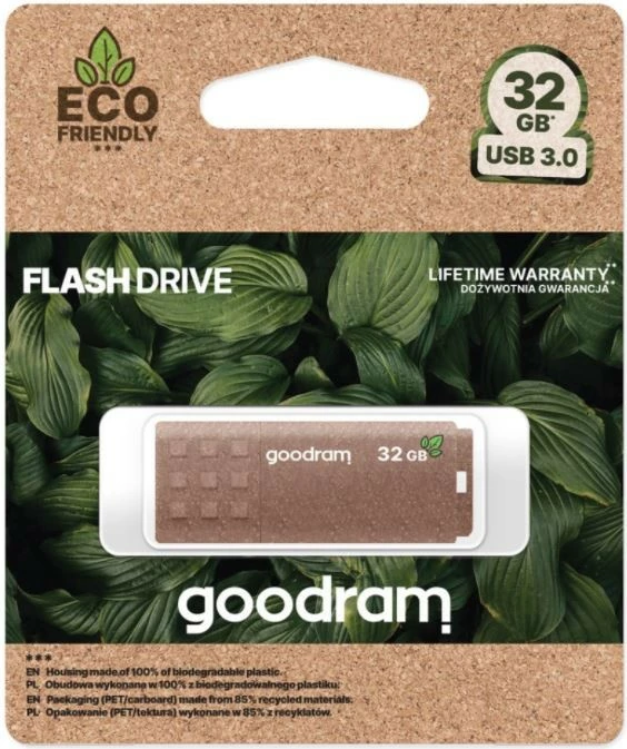 Okolju prijazen USB ključ GOODRAM UME3 Eco Friendly 32GB, rjav