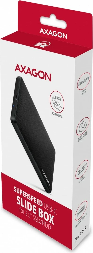 Računalniško ohišje za 2,5" disk AXAGON EE25-SLC, USB-C 3.2 Gen 1, SATA 6G, črno Računalniško ohišje za 2,5" disk AXAGON EE25-SLC, USB-C 3.2 Gen 1, SATA 6G, črno