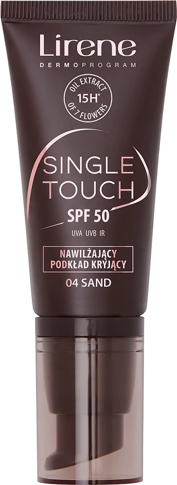 Vlažilna podlaga-fondacija Single Touch SPF50 04 Sand 30 ml Lirene