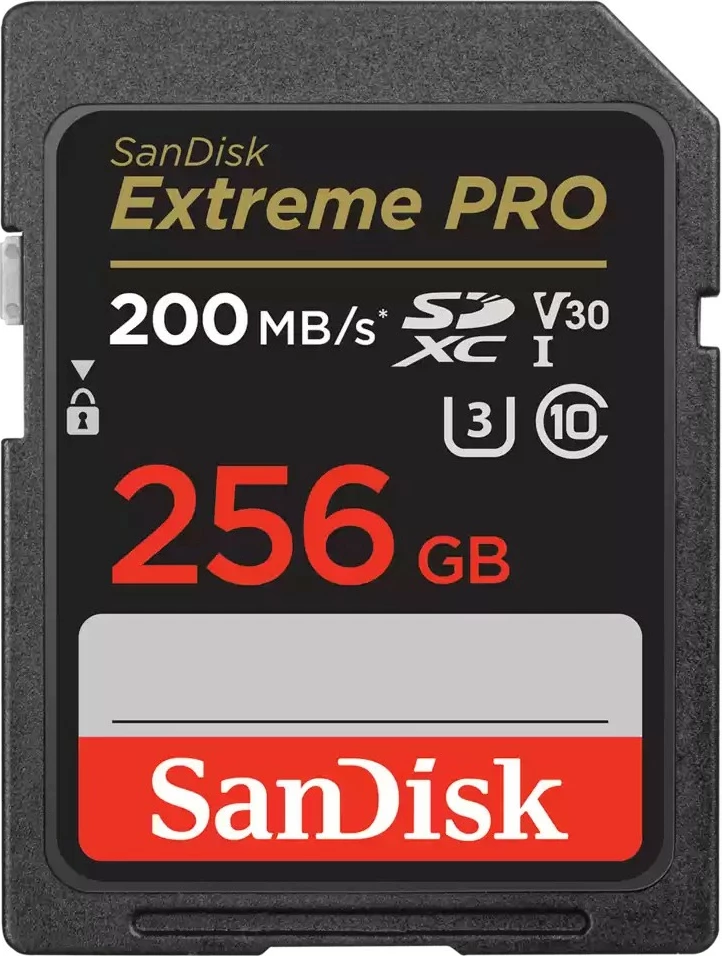 Kartica pomnilnika SanDisk Extreme PRO, 256 GB, SDXC, Class 10, UHS-I, 200 MB/s, 90 MB/s, črna Kartica pomnilnika SanDisk Extreme PRO, 256 GB, SDXC, Class 10, UHS-I, 200 MB/s, 90 MB/s, črna