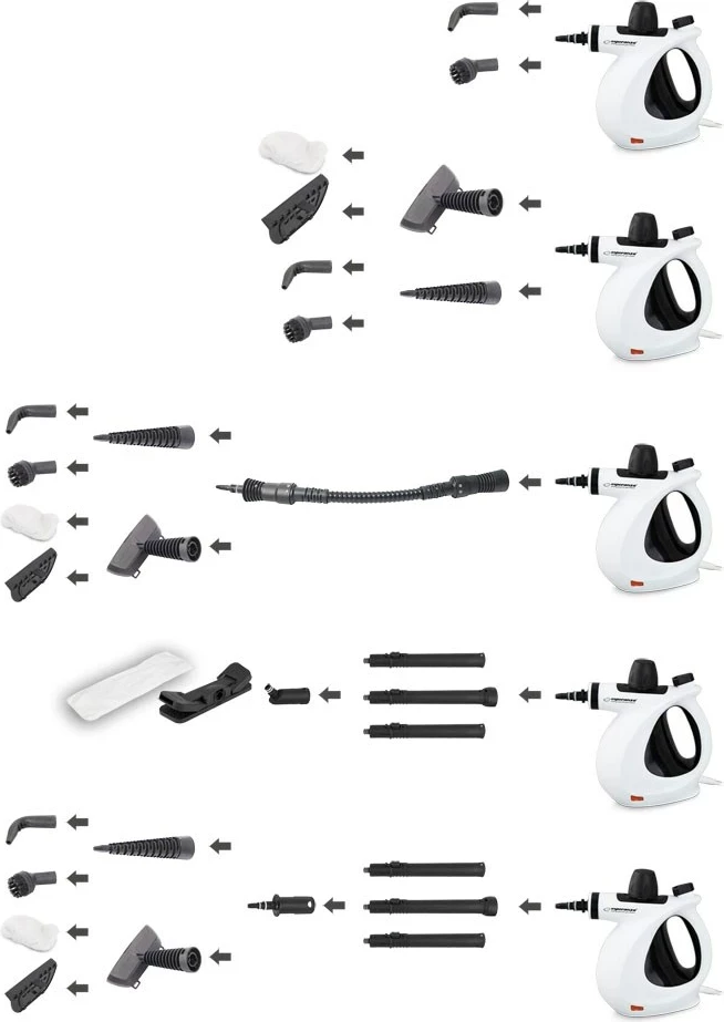 Prašnik na paro, 0,35 L, 900 W, bel - Esperanza EHS008