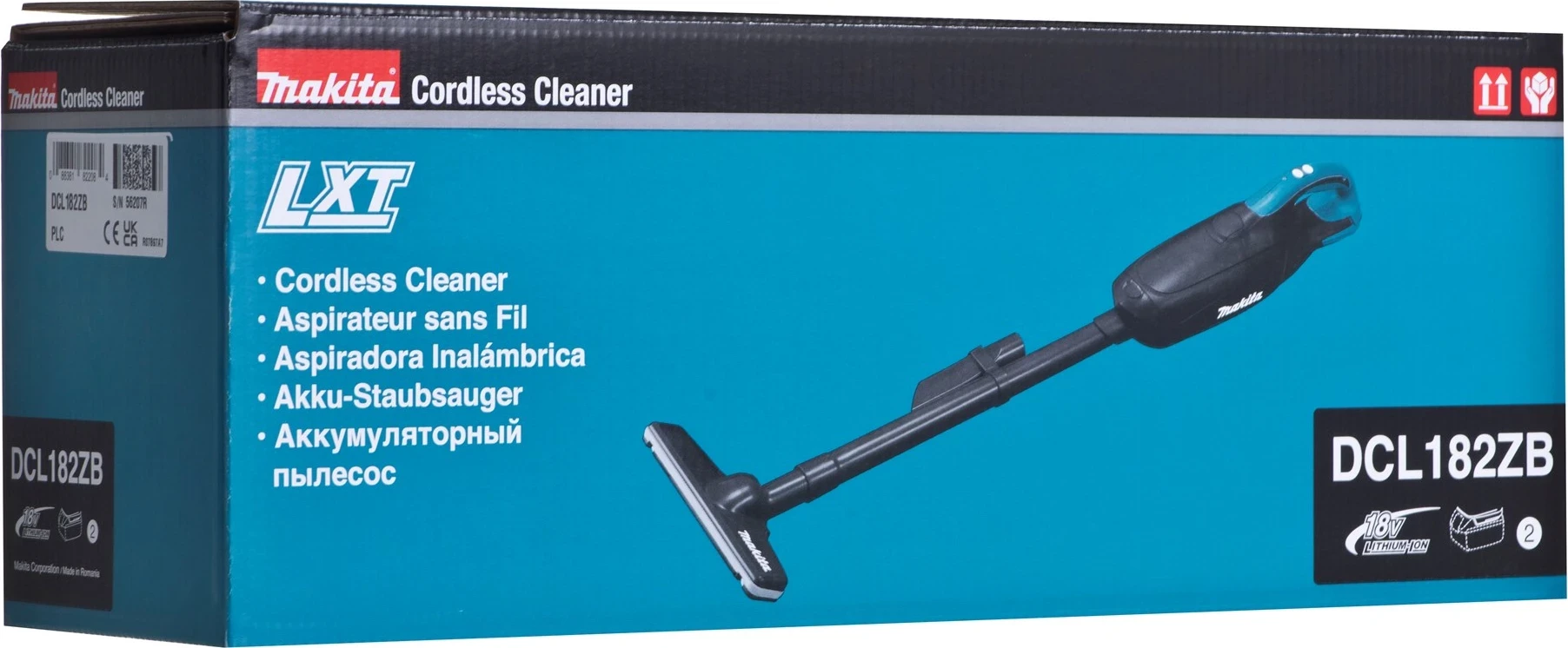 Ročni sesalnik, Makita DCL182ZB, 18 V, črno/moder
