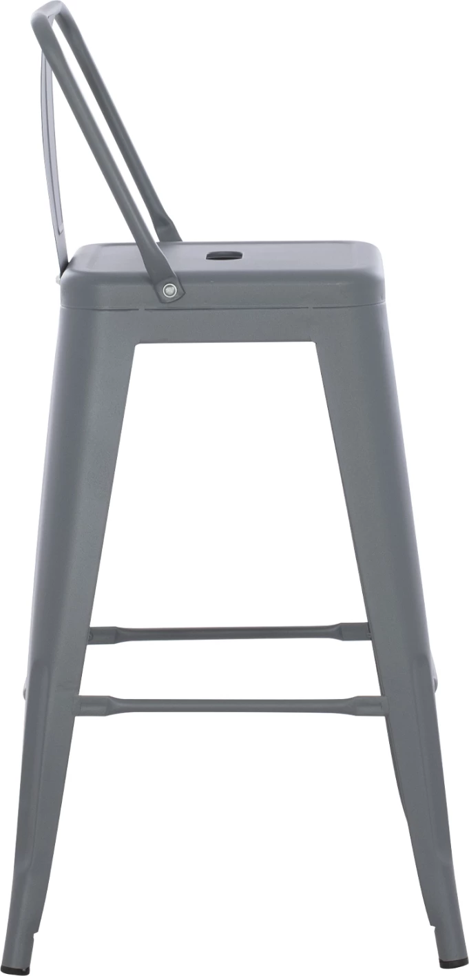 Barski stol srednje višine MELITA-PRO FH8574.50 kovinski v sivi barvi 43x43x88H cm