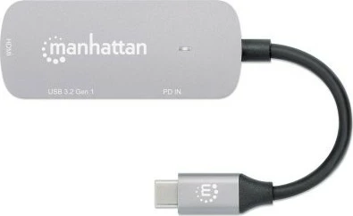 Adapter USB-C na HDMI, 3-v-1 priključna postaja MANHATTAN, siva