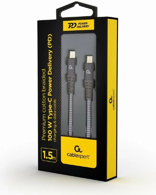 USB-C na USB-C kabel Gembird CC-USB2B-CMCM100-1.5M, 1,5 m, 100 W, črn