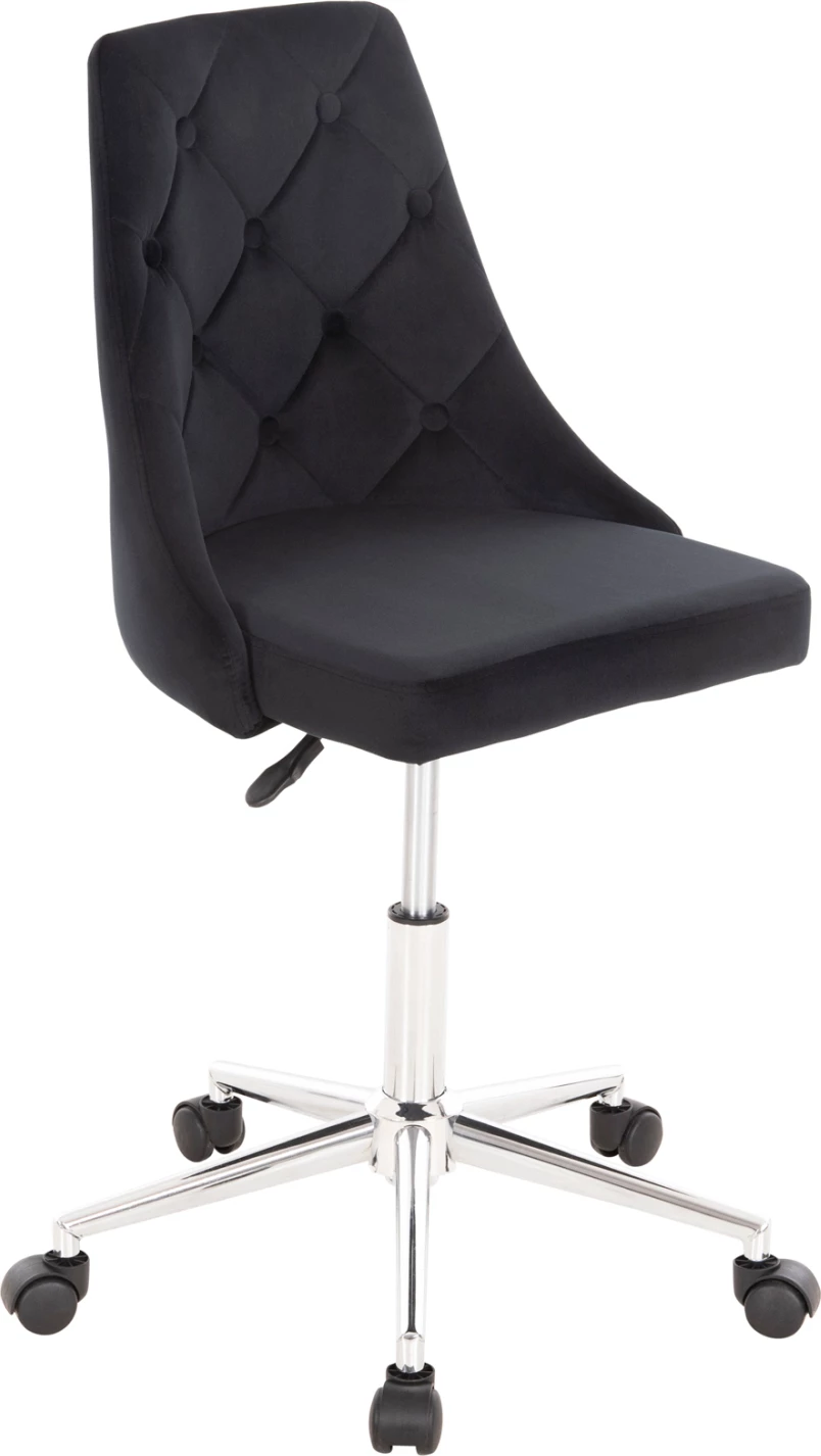 Pisarniški stol HORACE FH9010.03 črn žamet-kromirana kovinska osnova 66x66x88-102Hcm