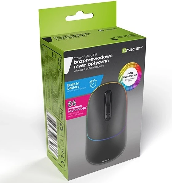 Brezžična miška Tracer RATERO RF, 2,4 GHz, črna
