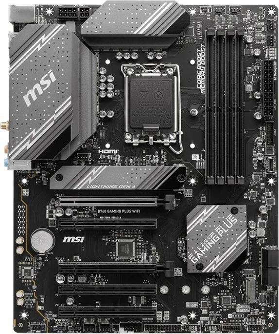 Matična plošča MSI B760 GAMING PLUS WIFI, ATX, LGA1700, DDR5, Wi‑Fi 6E, črna