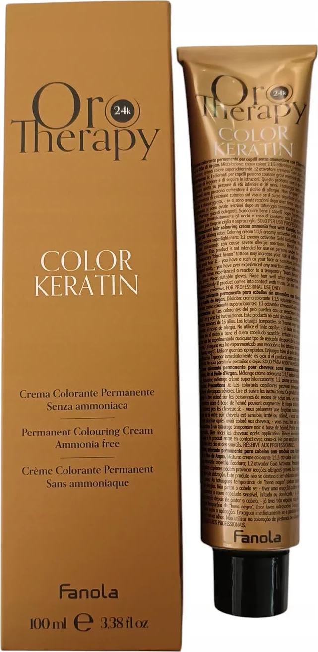 Kremno barvilo za lase Fanola Oro Therapy Color Keratin 6.31 Dark Blonde Sand, 100 ml, unisex