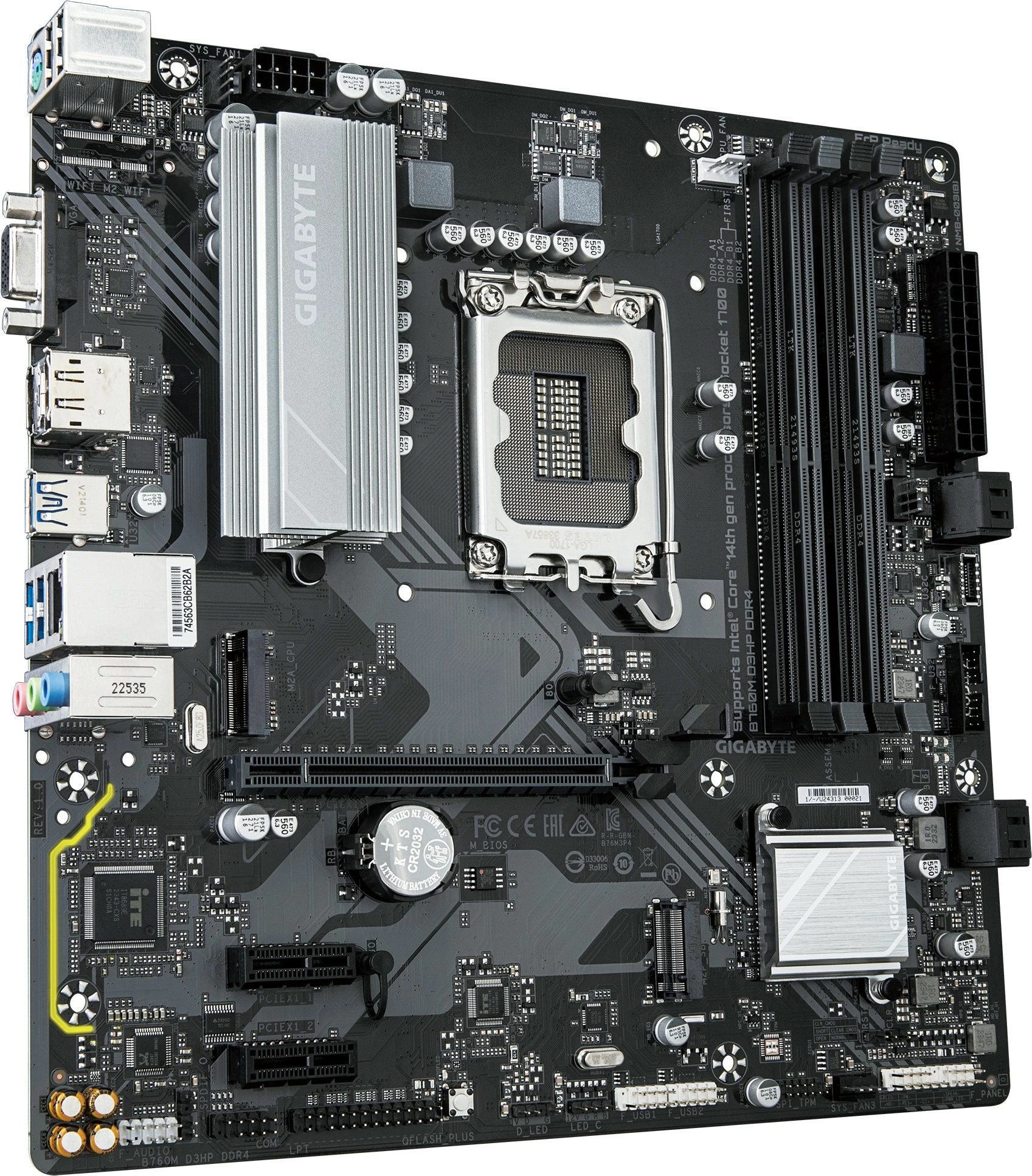Matična plošča Gigabyte B760M D3HP DDR4, LGA 1700, micro ATX, črna