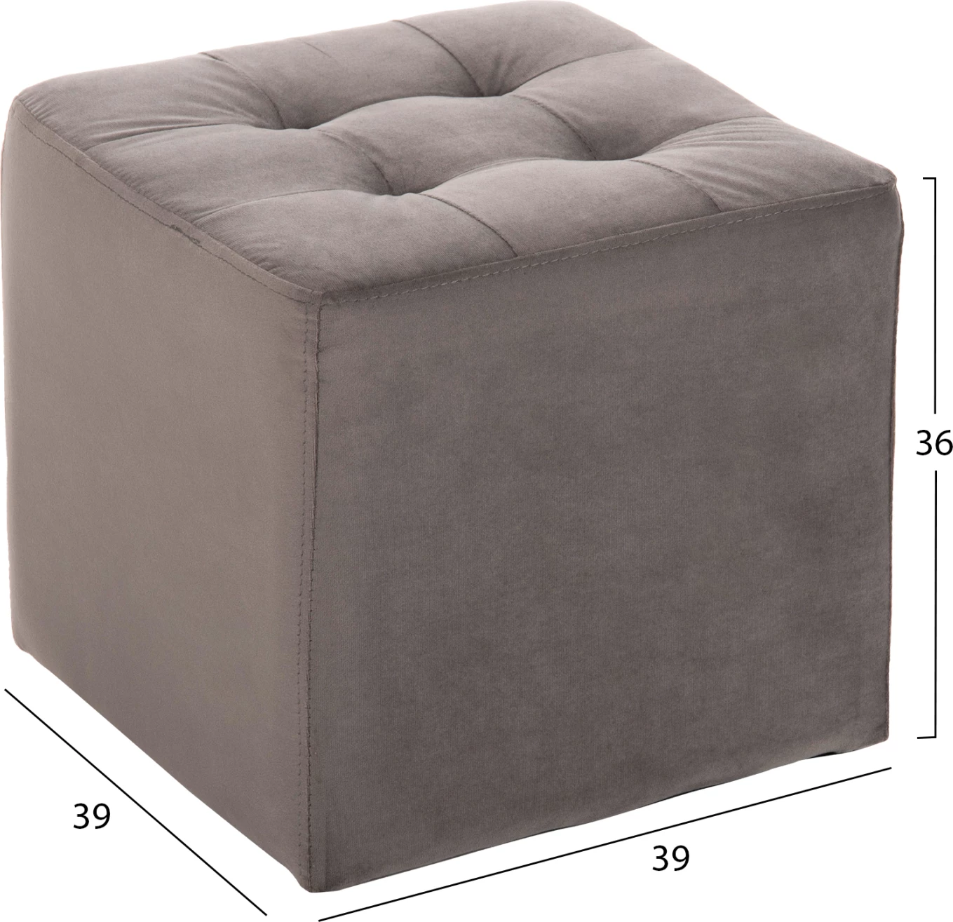 Stolček PUNK FH264.11 sivi žamet 39Χ39Χ36Hcm