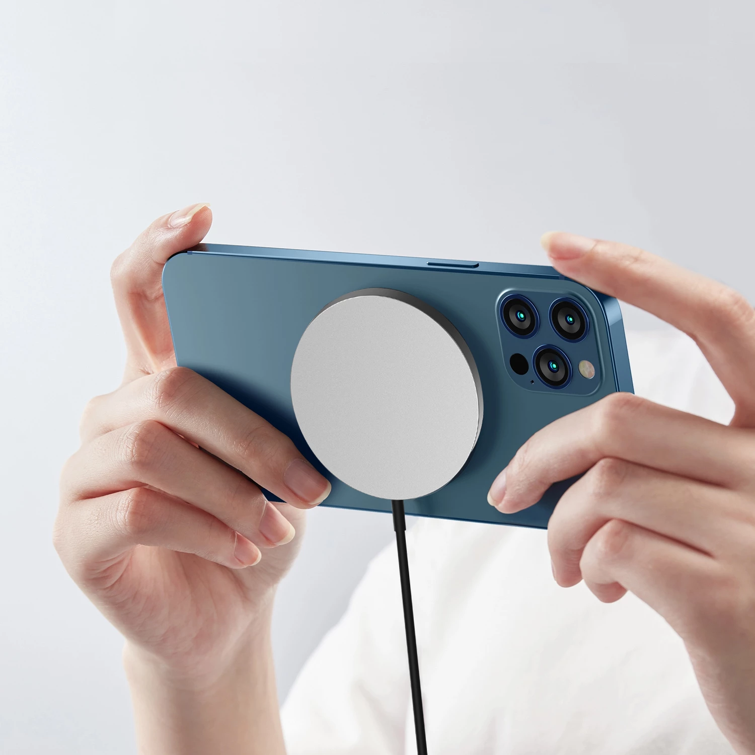 Brezžični polnilec MagSafe, 15W, USB-C PD, Dudao A12XS, črn