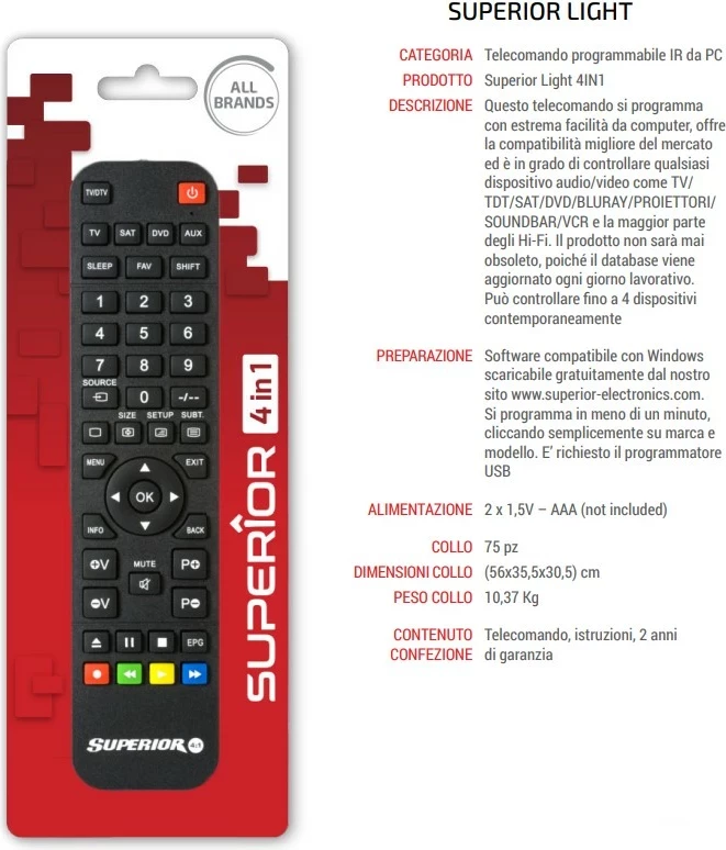 Univerzalni daljinski upravljalnik Superior 4 v 1