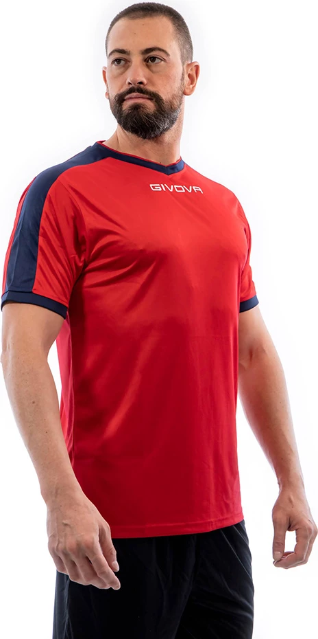 Športna majica Givova, unisex, rdeče-modra