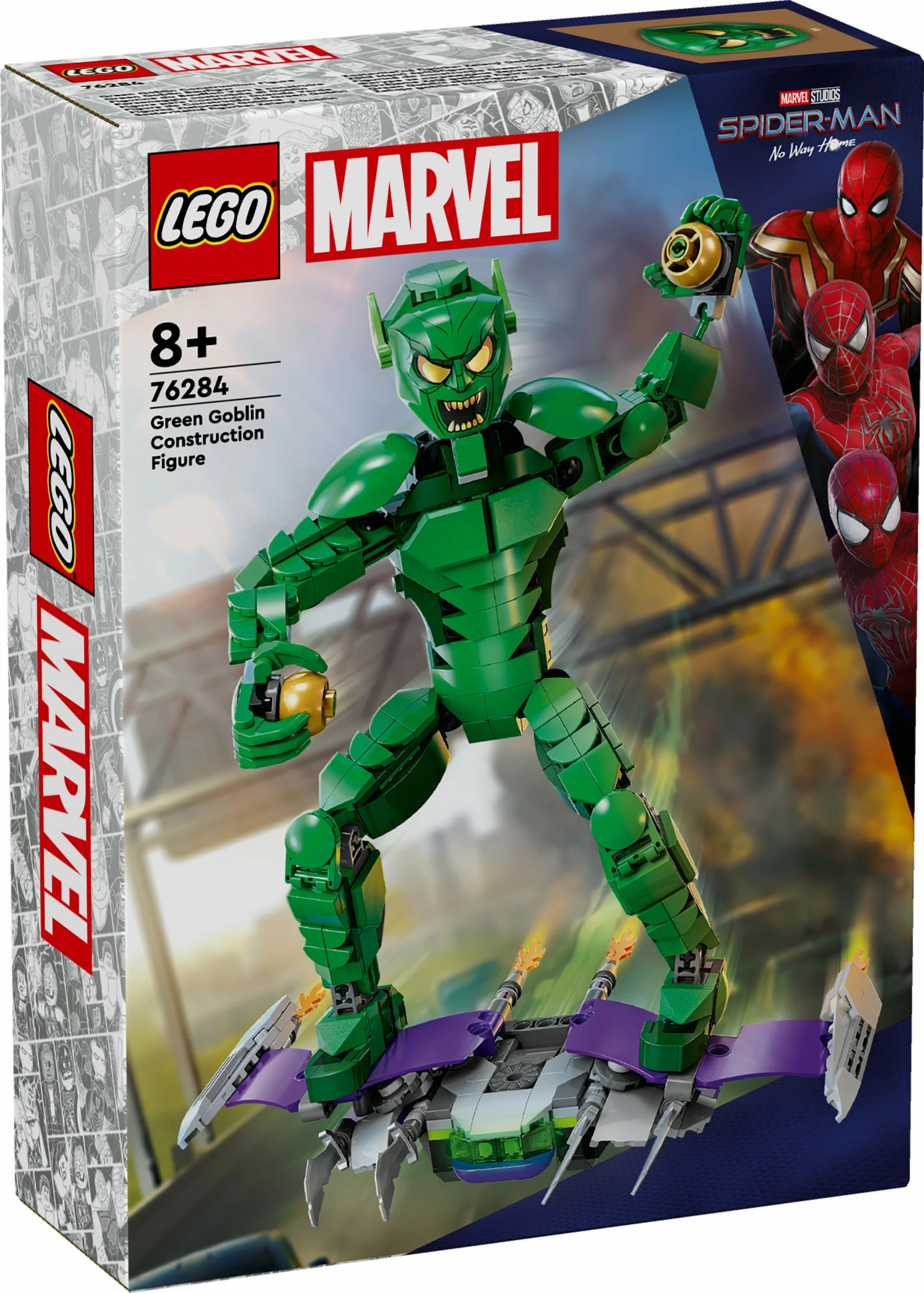 Gradbeni set Green Goblin LEGO Marvel 76284, gradljiva figura, večbarven