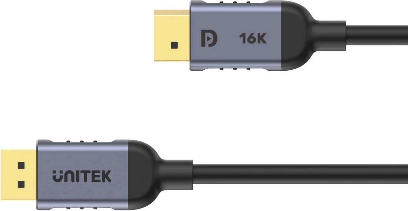 DisplayPort kabel Unitek 2.1 8K@120Hz 2 m, črno-siv