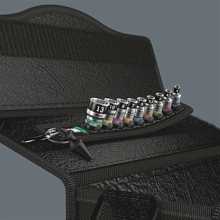 Set ključev, metrični, 1/4", 9 glav, v tekstilnem etuiju — Wera Belt A 1