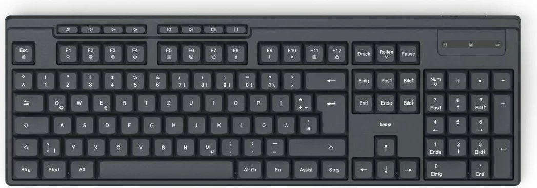 Brezžični komplet tipkovnice in miške Hama WKM-200, QWERTY, črn